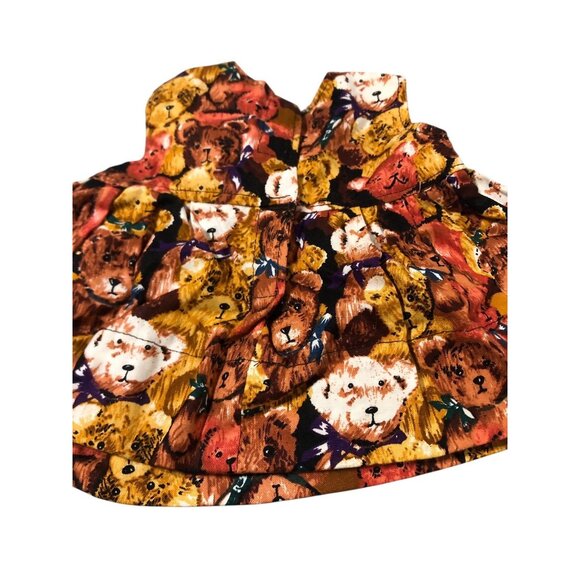 Homemade Teddy Bear Theme Small Medium Size Doll Jumper Dress Bow Accent - Picture 9 of 14